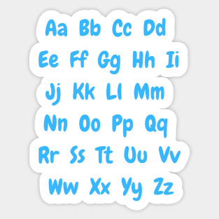 British english alphabet inblue Sticker